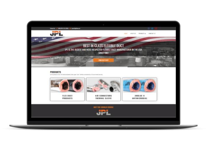 computer monitor showing jpl flex's website homepage