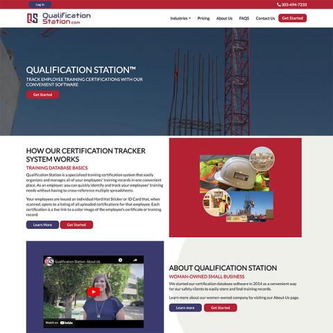 qualification station's website home page